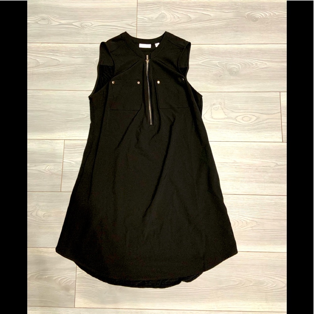 NY&Co Black Zipper Collared Sleeveless Dress 🖤